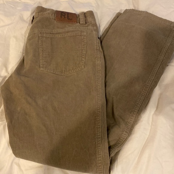 Ralph Lauren Pants - VTG Ralph Lauren Blue Label Corduroy Tan Straight Leg Women's Pants 10